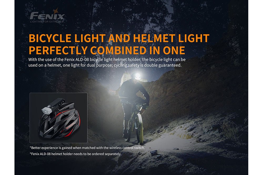 Fenix BC30 V2 light shown on road at twilight