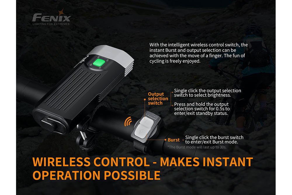 Fenix BC30 V2 wireless remote switch feature graphic