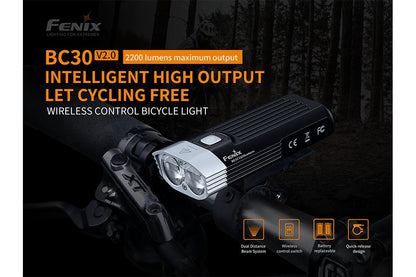 Fenix BC30 V2 bicycle light manufacturer design graphic
