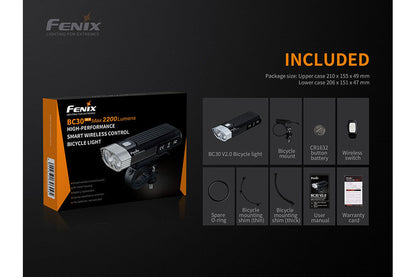 Fenix BC30 V2 package contents graphic