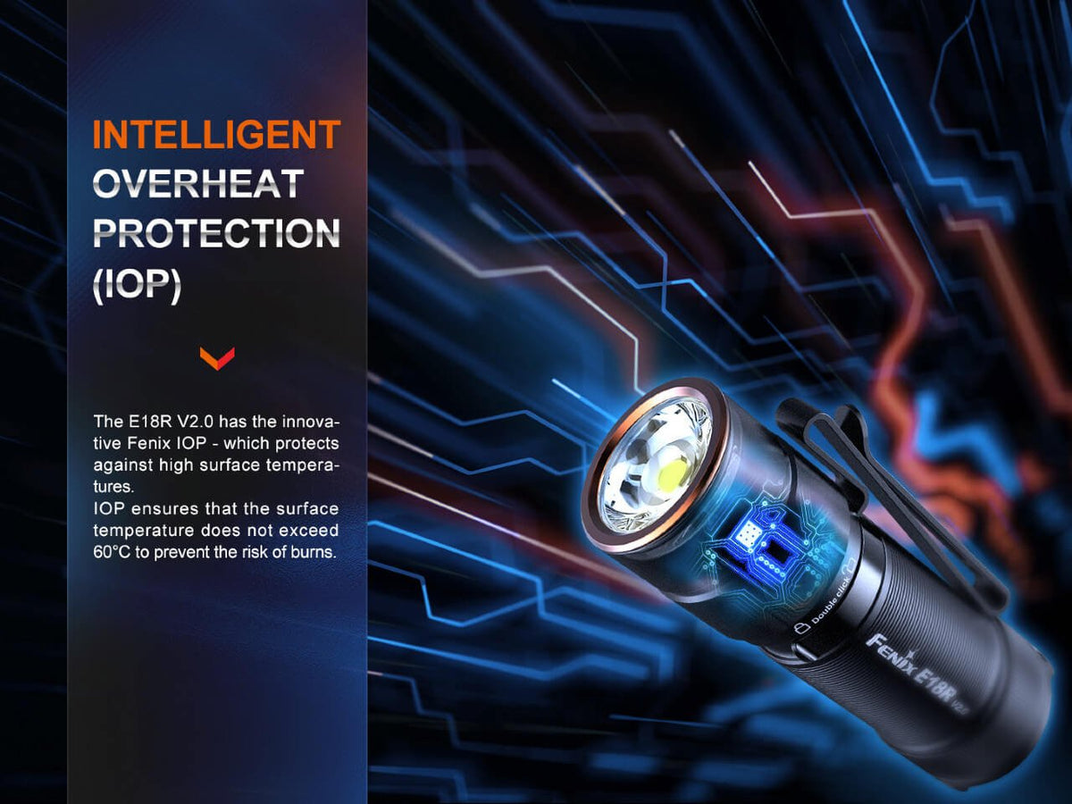 Fenix E18R V2 overheat-protection illustration