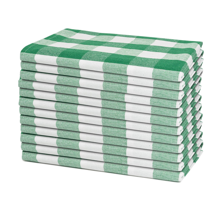 Plaid Cotton Dinner Napkins — Set of 12