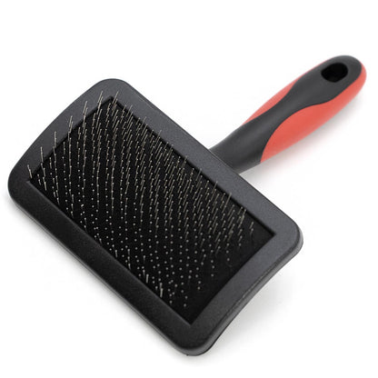 Jeffers dual-level slicker brush, Medium, shown from the bristle side.