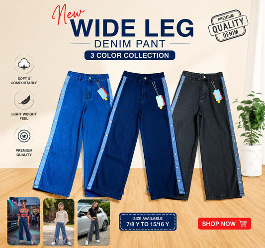 Men's wide-leg denim pants assortment