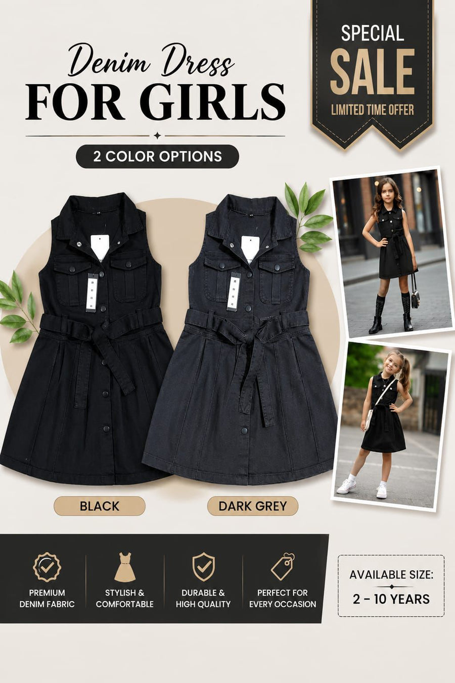 Girls' Denim Dress Assortment