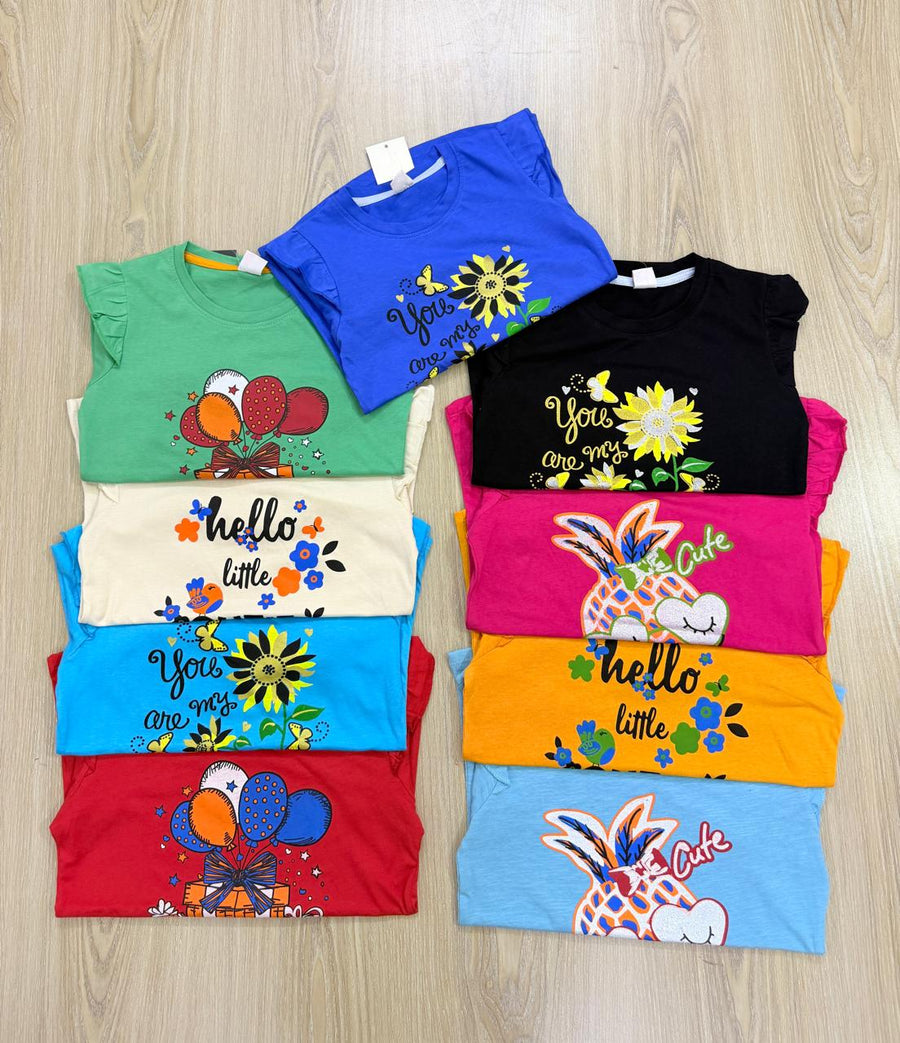 Girls' Floral Graphic T-Shirt Assortment