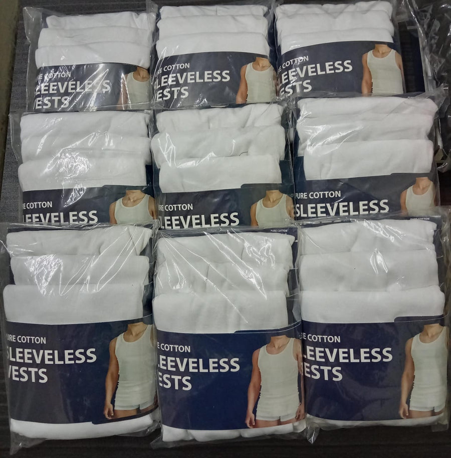 Men's Cotton Sleeveless Vest Multipack