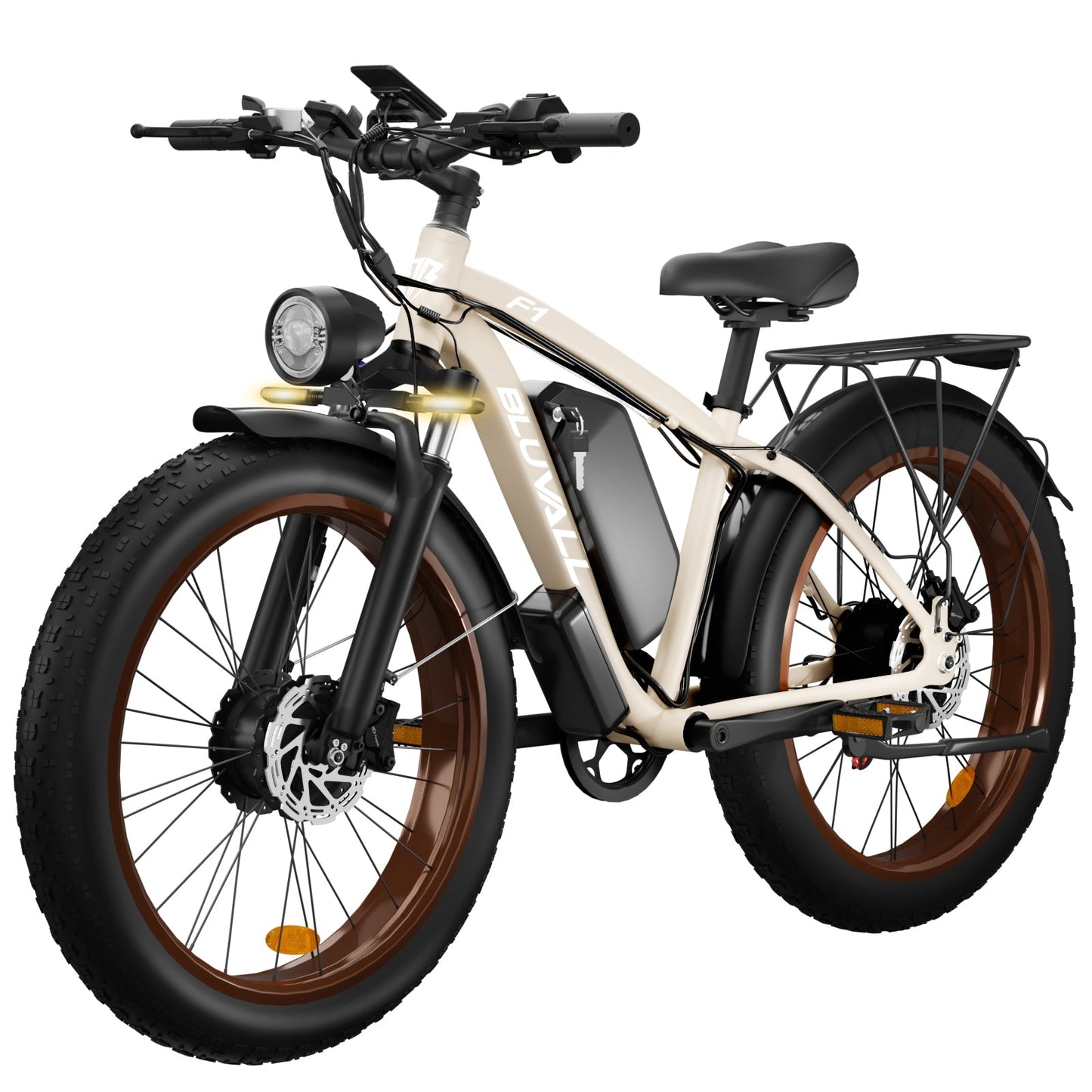 Khaki F1 AWD dual motor electric bike
