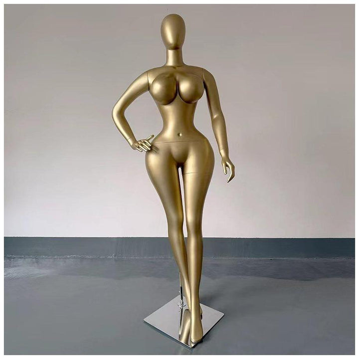 Gold Fiberglass Female Full-Body Mannequin - Pose A