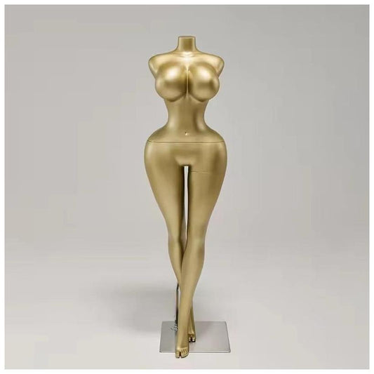 Gold Fiberglass Female Full-Body Mannequin - Pose B - view 1