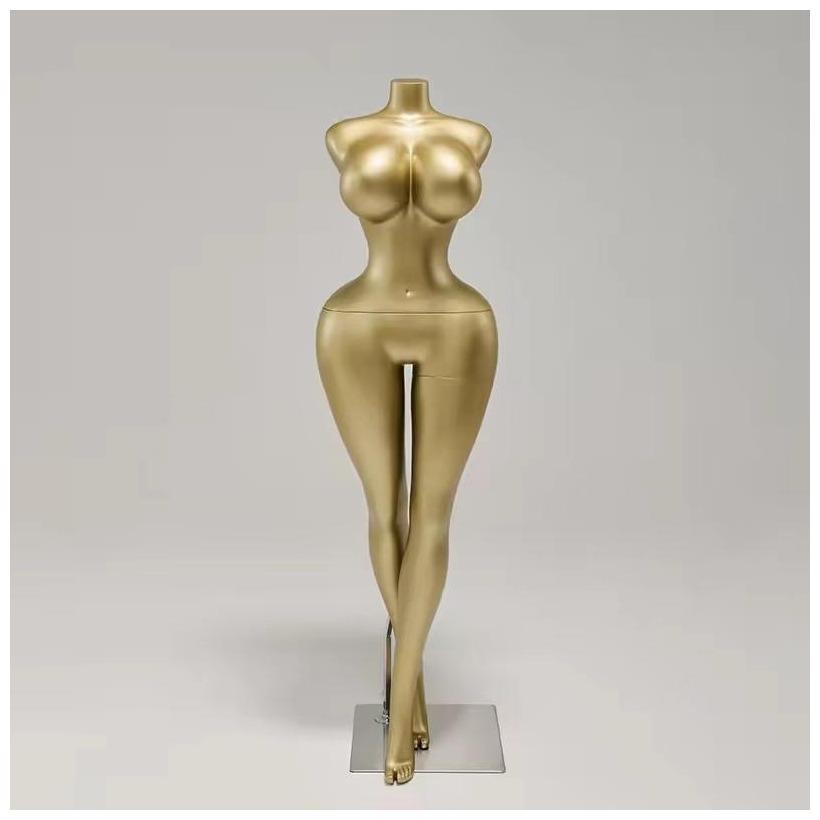Gold Fiberglass Female Full-Body Mannequin - Pose B