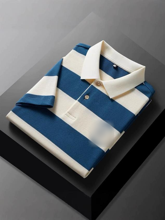 Men's Striped Polo Shirt - Style 009