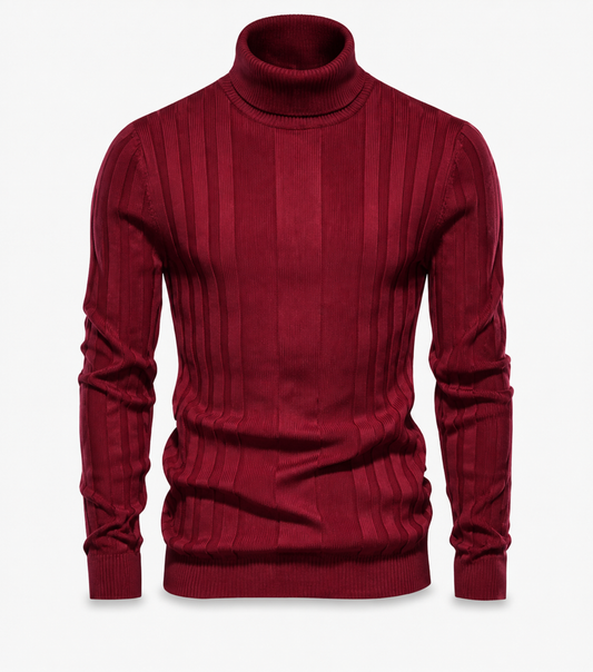 Clean studio catalogue image of Men's Turtleneck Sweater - Style 001, JSK-MSW-001