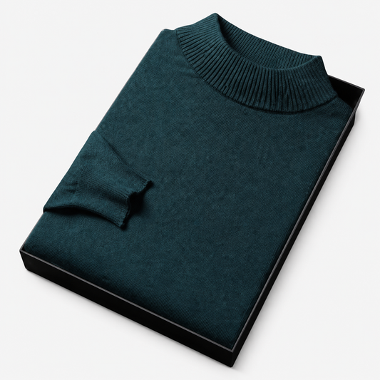 Clean studio catalogue image of Men's Turtleneck Sweater - Style 003, JSK-MSW-003