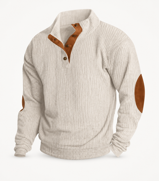 Clean studio catalogue image of Men's Quarter-Zip Pullover - Style 005, JSK-MSW-005