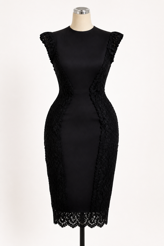 Clean studio catalogue image of Women's Lace Dress - Style 018, JSK-WDR-018