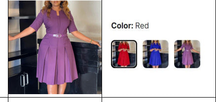 Women's Belted Dress - Style 022