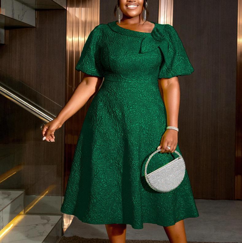 Women's Textured Midi Dress - Style 027