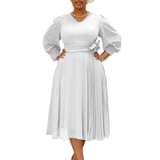 Women's Puff-Sleeve Midi Dress — JSK-WDR-030