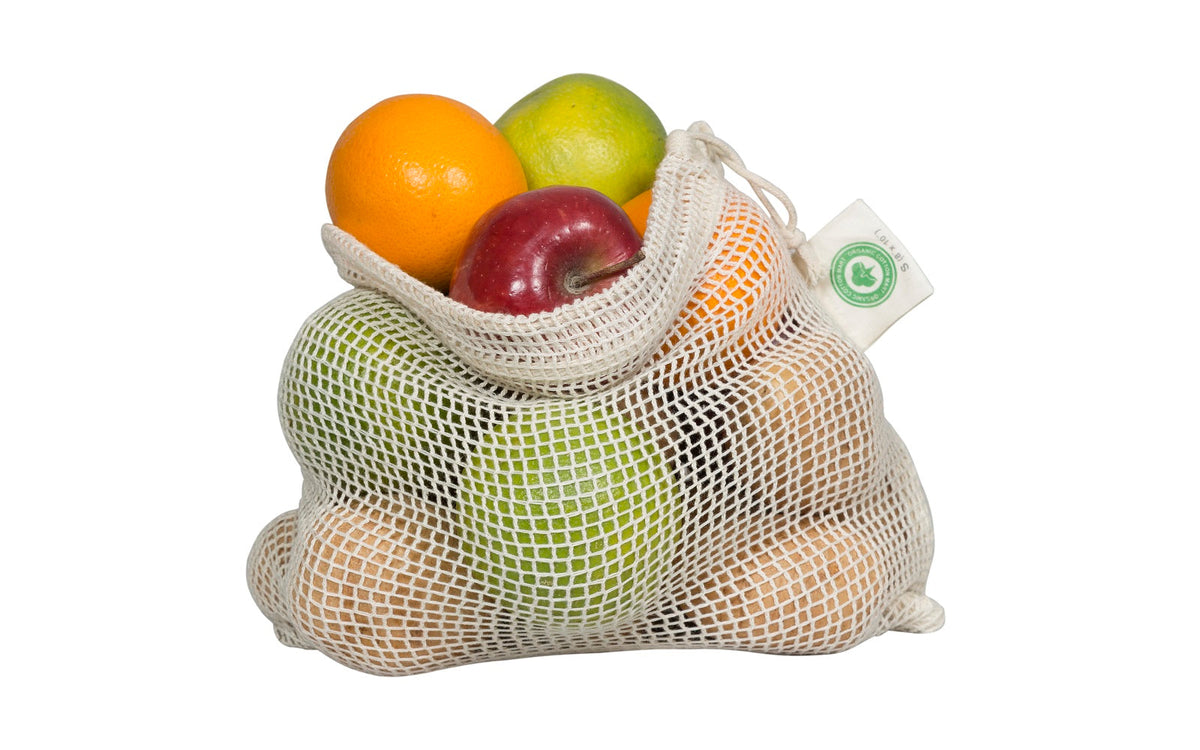 Reusable Cotton Mesh Produce Bags — 6 or 8 Pack