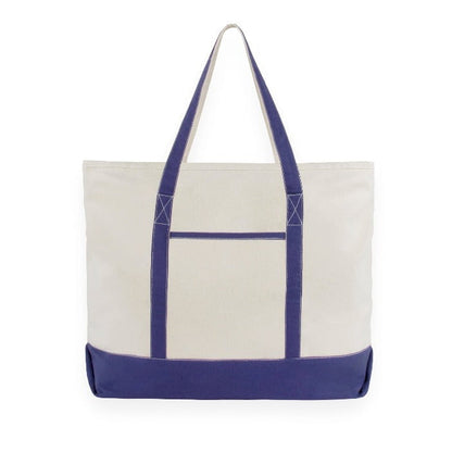Navy extra-large cotton canvas tote with reinforced handles