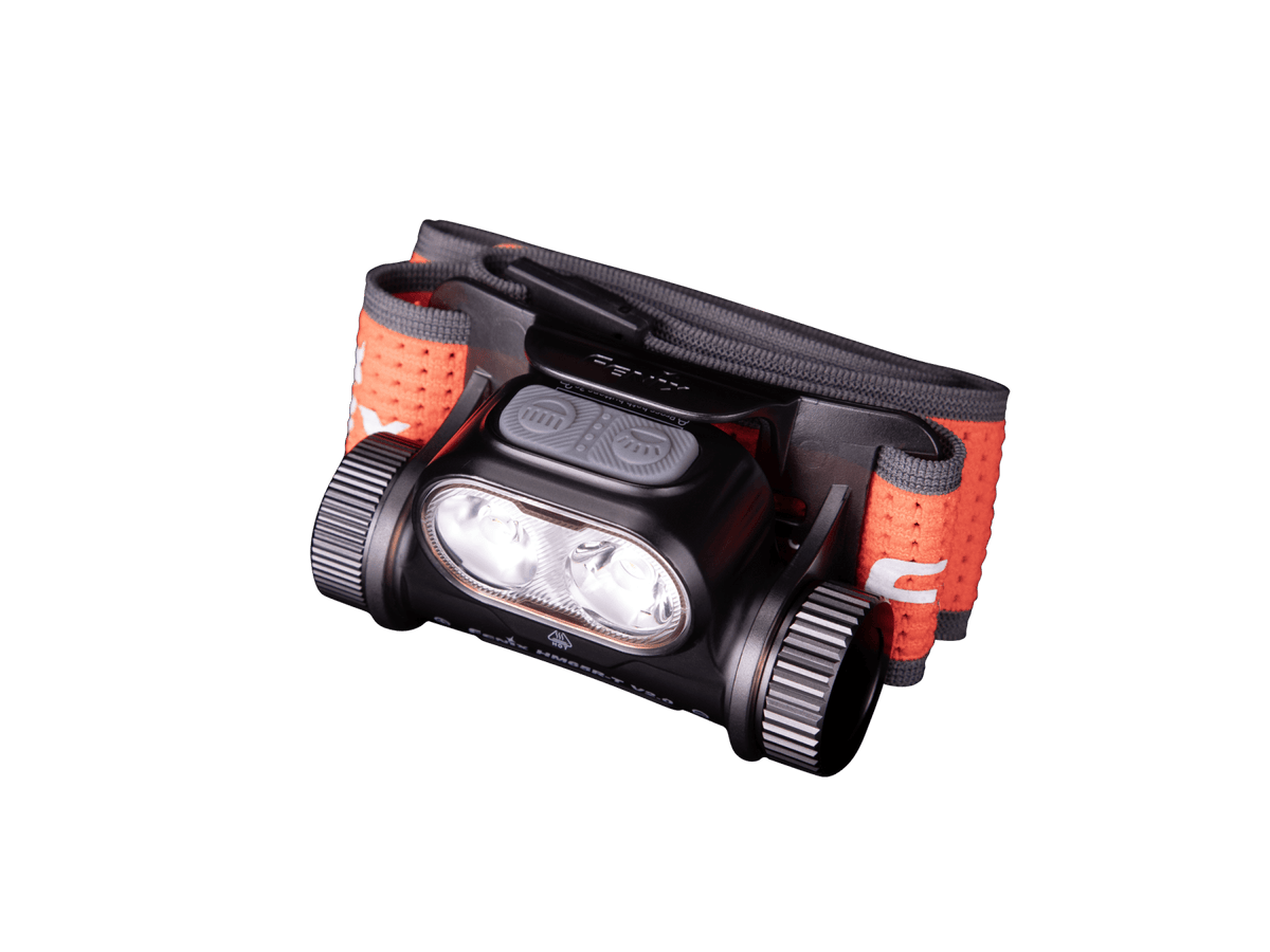 Black HM65R-T V2 headlamp angled product detail.