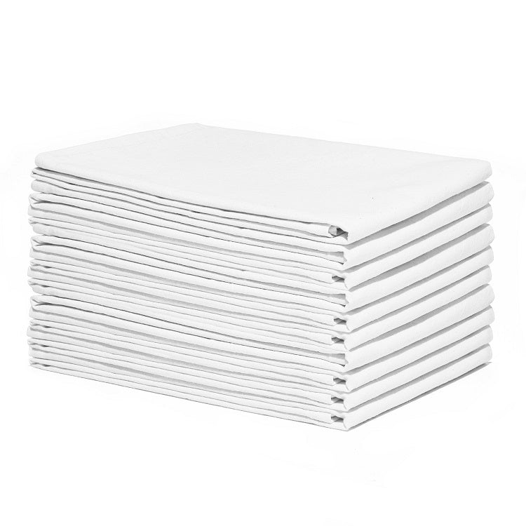 Organic Cotton Mart flour sack kitchen towels in white, stack of ten