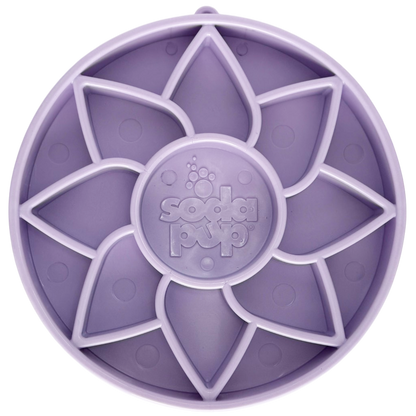 Pastel Purple SodaPup Sunflower Softie slow feeder bowl, top view