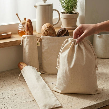 Linen Bread Bags — Set of 2