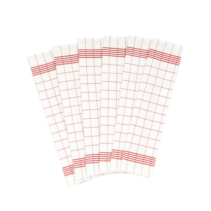 Windowpane Cotton Kitchen Towels — Set of 6