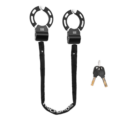 ROCKBROS chain lock laid straight with its pair of keys