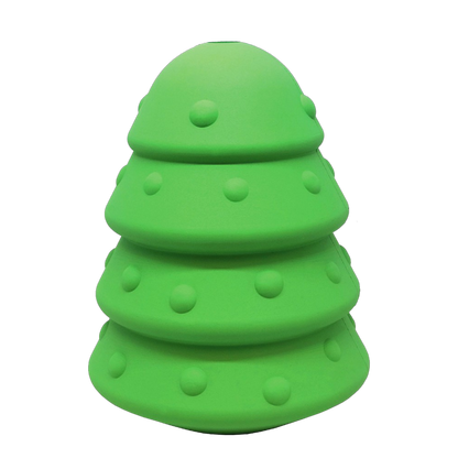 Large green SodaPup Christmas Tree rubber dog toy