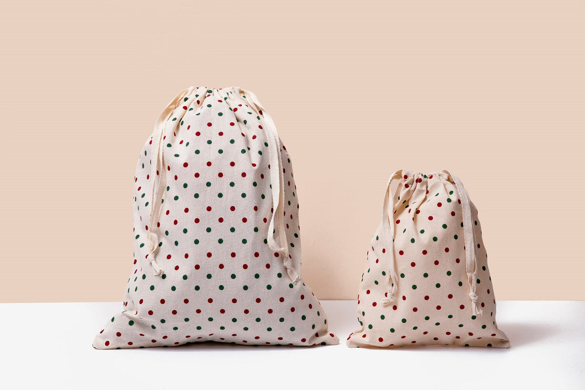 Cotton Drawstring Gift Bags — Set of 4