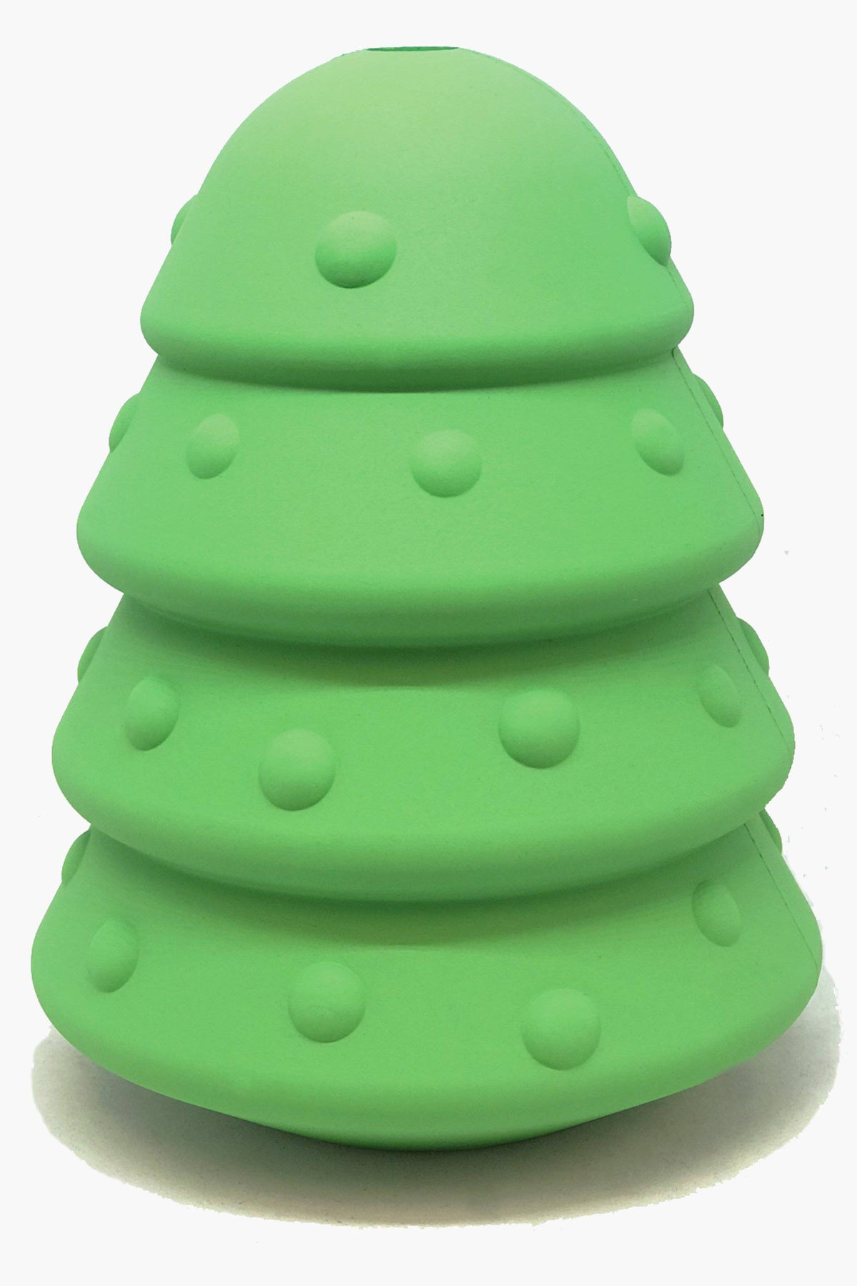 Front view of the Large green Christmas Tree rubber dog toy